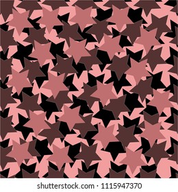 Seamless camouflage pattern. Star red color. Vector illustration.
