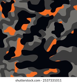 Seamless camouflage pattern. Urban camo. Cool modern print on fabric and textiles. Vector illustration