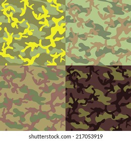 Seamless camouflage pattern in various scheme. Seamless camouflage pattern. Camo background vector.