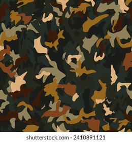 Seamless camouflage pattern. Vector abstract background with military texture.