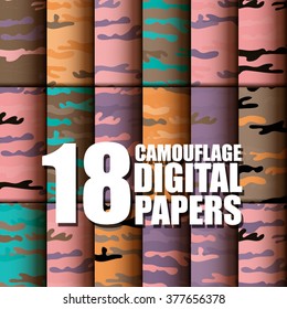 Seamless Camouflage pattern vector. Woodland style