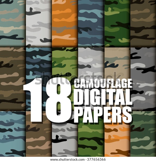 Seamless Camouflage Pattern Vector Woodland Style Stock Vector (Royalty ...