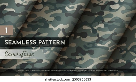 Seamless Camouflage Pattern. War Illustration. Traditional Military Texture. Army Modern Background. Vector eps 10