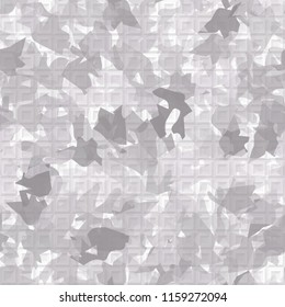 Seamless camouflage pattern of winter landscape colors. The picture has a pseudo-relief from the square frames.