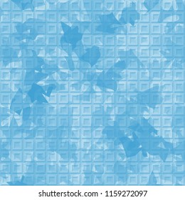 Seamless camouflage pattern of winter landscape colors. The picture has a pseudo-relief from the square frames.