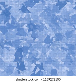 Seamless camouflage pattern of winter landscape colors. The picture has a pseudo-relief from the square frames.