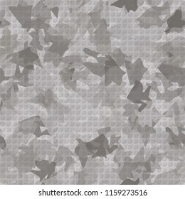 Seamless camouflage pattern of winter landscape colors. The picture has a pseudo-relief of octagons.