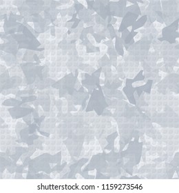 Seamless camouflage pattern of winter landscape colors. The picture has a pseudo-relief of octagons.