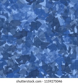 Seamless camouflage pattern of winter landscape colors. On the picture is imposed a texture of diagonally striped squares.