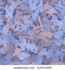 Seamless camouflage pattern of winter landscape colors. On the picture is imposed a texture of diagonally striped squares.