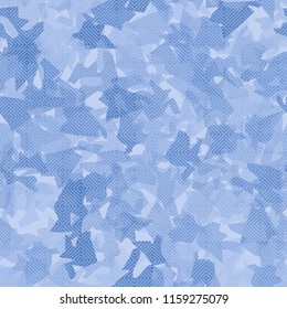 Seamless camouflage pattern of winter landscape colors. On the picture is imposed a texture of diagonally striped squares.