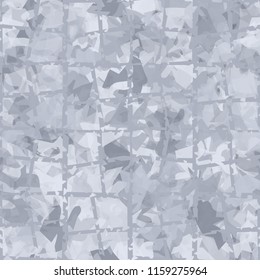 Seamless camouflage pattern of winter landscape colors. A ramshackle network is thrown on the picture.