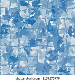 Seamless camouflage pattern of winter landscape colors. A ramshackle network is thrown on the picture.