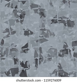 Seamless camouflage pattern of winter landscape colors. A ramshackle network is thrown on the picture.