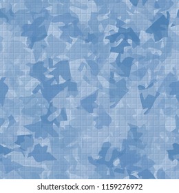 Seamless camouflage pattern of winter landscape colors. The picture has a pseudo-relief of small squares.