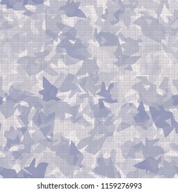 Seamless camouflage pattern of winter landscape colors. The picture has a pseudo-relief of small squares.