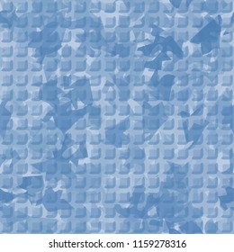 Seamless camouflage pattern of winter landscape colors. The picture has a pseudo-relief from rounded squares.
