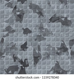 Seamless camouflage pattern of winter landscape colors. The picture has a pseudo-relief from rounded squares.