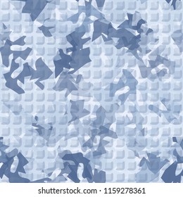 Seamless camouflage pattern of winter landscape colors. The picture has a pseudo-relief from rounded squares.