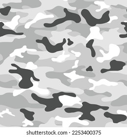 Patrón de camuflaje sin foco, invierno moderno. Antecedentes abstractos de los puntos. Impresión sobre tela y ropa. Ilustración del vector