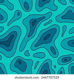 Seamless Camouflage pattern. Wrapping paper. Navigation map. Mountain landscape. Landscape area. Curve line texture. Water camouflage. Plants camouflage. Backdrop for clothes. Texture khaki. Army.  