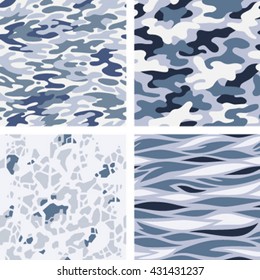 Seamless camouflage patterns (blue)