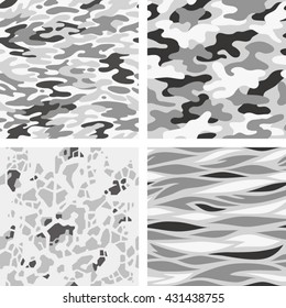 Seamless camouflage patterns (grey)