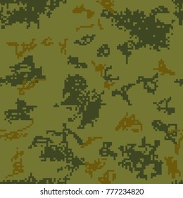 Seamless camouflage of pixel pattern for army, hunting and other use. Vector illustration.