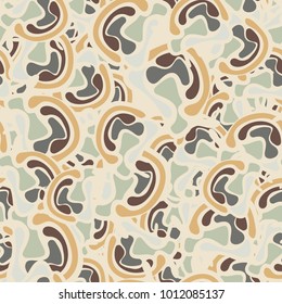 Seamless camouflage from scattered over a single-color field of abstract spots. For fishermen, hunters, tourists, mods. For wall-papers, backgrounds, design.