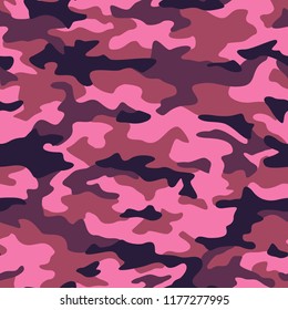 Seamless camouflage texture pattern. Abstract modern military camo ornament for army and hunting fabric print. Vector background.