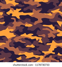 Seamless camouflage texture pattern. Abstract modern military camo ornament for army and hunting fabric print. Vector background.