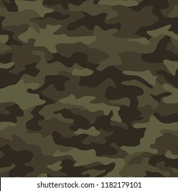 Seamless camouflage texture pattern. Abstract modern military camo ornament for army and hunting fabric print. Vector background.