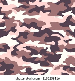 Seamless camouflage texture pattern. Abstract modern military camo ornament for army and hunting fabric print. Vector background.