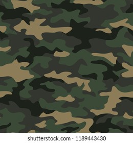 Seamless camouflage texture pattern. Abstract modern military camo ornament for army and hunting fabric print. Vector background.