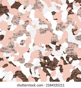 Seamless camouflage texture pattern. Abstract modern military camo ornament for army and hunting fabric print. Vector background.