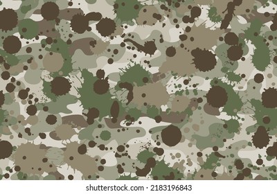 Blots camo seamless chaotic pattern of paint splashes spots