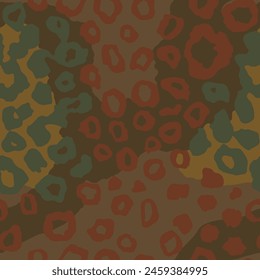 Seamless Camouflage Tropical Modern Skin Ornament Print. Beige Endless Summer Vintage Panther, Seamless Style Background. Repetitive Bright Jungle Shape Design.