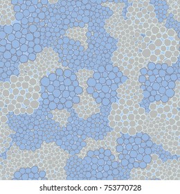 Seamless camouflage. Winter texture "Snow Clots". Pattern for New Year and Christmas backgrounds. Suitable for 3D modeling, textiles and design.
