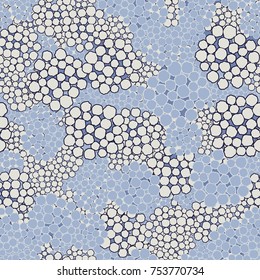 Seamless camouflage. Winter texture "Snow Clots". Pattern for New Year and Christmas backgrounds. Suitable for 3D modeling, textiles and design.