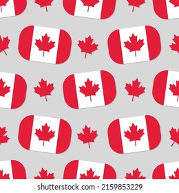 Seamless Canada flag in flat style pattern