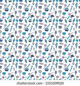 Seamless candies. Vector of sweets and candies. Vector.