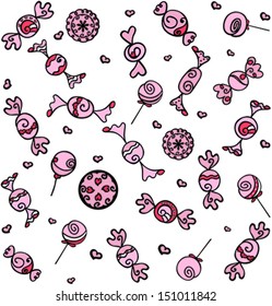 Seamless candy background. Vector illustration 