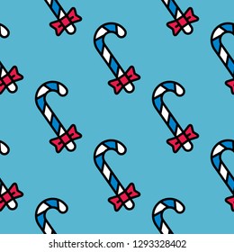 Seamless candy cane pattern. Sweets abstract background