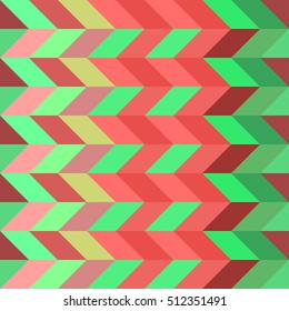 Seamless candy pattern with diagonal red and green stripes and zigzags for Christmas and new year