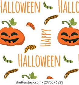seamless candy pattern with pumkin of halloween