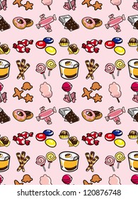 seamless candy pattern,cartoon vector illustration