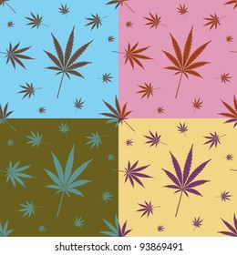 seamless cannabis leaf pattern - illustration