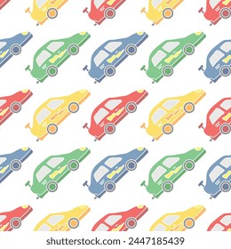 Nahtloses Auto-Muster. Cartoon Auto Hintergrund. Rennabbildung