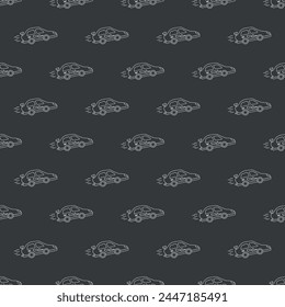 Patrón de coche sin fisuras. Fondo de coche de dibujos animados. Ilustración de carreras