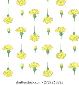Nahtlose Nelke Blumen Muster Hintergrund Vektor